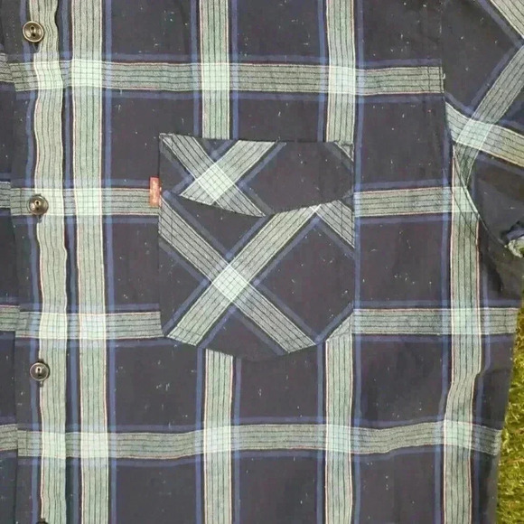 Levi’s Shirt Mens XL Red Plaid Short Sleeve Pearl Snap Pocket Western Cowboy - Picture 3 of 6